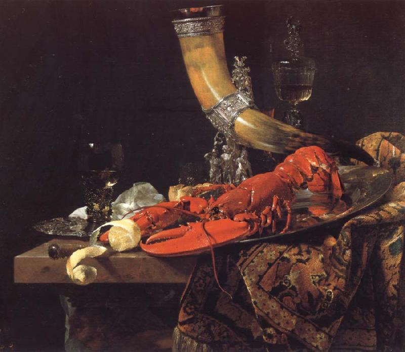 Willem Kalf Still Life with the Drinking-Horn of the Saint Sebastian Archers-Guild,Lobster and Glasses oil painting image